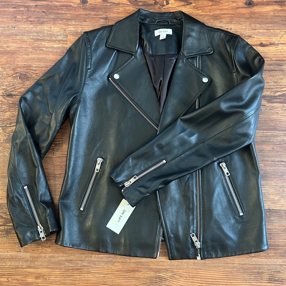 ON 34th Women's Black Leather Jacket